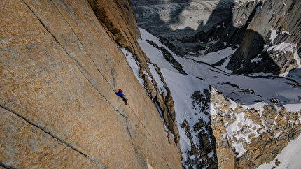 Stefano Ragazzo Eternal Flame Trango Tower - Stefano Ragazzo making the first rope-solo of Eternal Flame on Nameless Tower, Trango Towers, July 2024