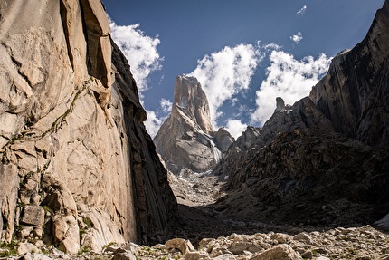 Stefano Ragazzo Eternal Flame Trango Tower - Trango Tower, also known as Nameless Tower, in the Trango Towers group in Pakistan, climbed rope-solo for the first time by Stefano Ragazzo from 17 to 26 July 2024
