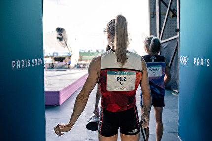 Giochi Olimpici Parigi 2024 - Giochi Olimpici Parigi 2024: Jessica Pilz in allenamento sulla parete di arrampicata sportiva utilizzata per le Olimpiadi