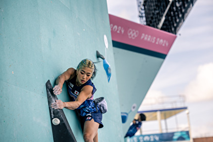 Giochi Olimpici Parigi 2024 - Giochi Olimpici Parigi 2024: Miho Nonaka in allenamento sulla parete di arrampicata sportiva utilizzata per le Olimpiadi