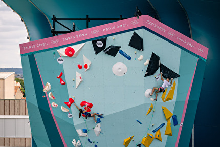 Paris 2024 Olympic Games - Paris 2024 Olympic Games: Brooke Raboutou & Luka Potočar training at the Le Bourget climbing wall