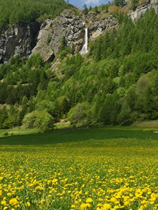 Cascata Lo Dard, Ollomont, Valle d'Aosta - La falesia Cascata Lo Dard a Ollomont in Valle d'Aosta