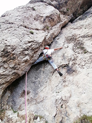 Grigna Nascente, Pala Piccola, Grignetta, Saverio De Toffol, Jorge Leonel Palacios - Giovanni Rivolta sul primo tiro di 'Grigna Nascente' alla Pala Piccola, Grignetta