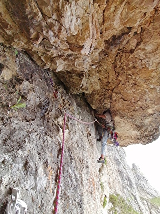 Grigna Nascente, Pala Piccola, Grignetta, Saverio De Toffol, Jorge Leonel Palacios - Giovanni Rivolta sul secondo tiro di 'Grigna Nascente' alla Pala Piccola, Grignetta