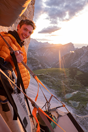 Space Vertigo Cima Ovest Tre Cime di Lavaredo, Felix Kiem, Patrick Tirler - Felix Kiem & Patrick Tirler durante la prima ripetizione di 'Space Vertigo' alla Cima Ovest, Tre Cime di Lavaredo, Dolomiti (23-25/07/2024)