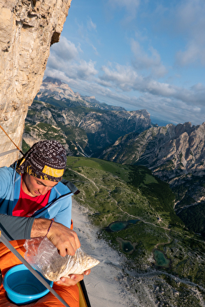 Space Vertigo Cima Ovest Tre Cime di Lavaredo, Felix Kiem, Patrick Tirler - Felix Kiem & Patrick Tirler durante la prima ripetizione di 'Space Vertigo' alla Cima Ovest, Tre Cime di Lavaredo, Dolomiti (23-25/07/2024)