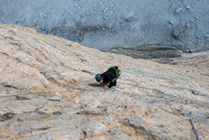 Space Vertigo Cima Ovest Tre Cime di Lavaredo, Felix Kiem, Patrick Tirler - Felix Kiem & Patrick Tirler durante la prima ripetizione di 'Space Vertigo' alla Cima Ovest, Tre Cime di Lavaredo, Dolomiti (23-25/07/2024)