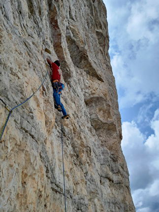 Space Vertigo Cima Ovest Tre Cime di Lavaredo, Felix Kiem, Patrick Tirler - Felix Kiem & Patrick Tirler durante la prima ripetizione di 'Space Vertigo' alla Cima Ovest, Tre Cime di Lavaredo, Dolomiti (23-25/07/2024)