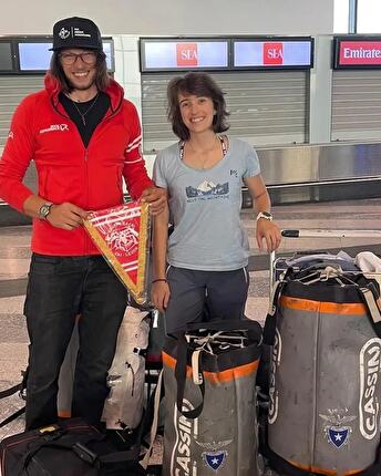 Matteo De Zaiacomo, Chiara Gusmeroli - Matteo De Zaiacomo and Chiara Gusmeroli leaving for Pakistan on 4 August 2024