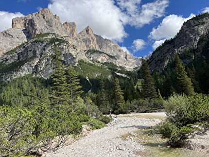 Capanna Alpina - Rifugio Scotoni, Dolomiti - L'inizio del sentiero che da Capanna Alpina porta al Rifugio Scotoni (Dolomiti)