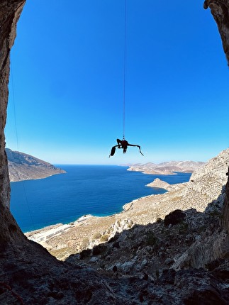 Spartacus, Kalymnos, Grecia - Mariapia Ghedina dopo aver chiuso 'Spartacus' (7b+) nella falesia Spartacus sull'isola di Kalymnos, Grecia