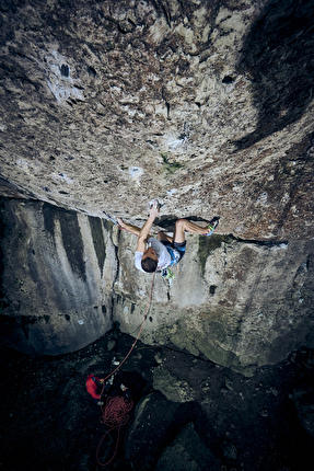 Michał Korban - Michał Korban sending Action Directe (9a) in Frankenjura, Germany on 25 September 2024