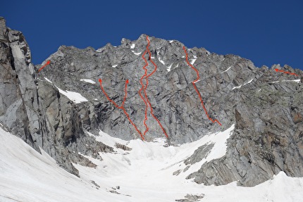 Carè Alto Adamello - Presanella - Il versante sud del Carè Alto (gruppo Adamello - Presanella) e le sue vie