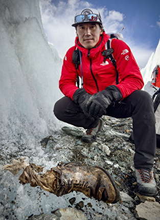 Andrew Irvine, Everest, Sandy Irvine - A small team led by National Geographic Explorer, photographer, Academy Award winning director, and professional climber Jimmy Chin discovered a sock embroidered with ‘A.C. Irvine’, along with a boot, on the Central Rongbuk Glacier below the North Face of Everest, September 2024.  This is the first possible proof of Irvine's death since disappearing during a 1924 expedition.