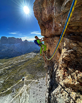 Carlo Gallavresi - Carlo Gallavresi sullo Spigolo Giallo, Cima Piccola di Lavaredo, Dolomiti