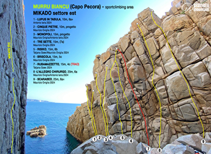 Mikado, Sardinia, Maurizio Oviglia - The east face of the crag Mikado in Sardinia