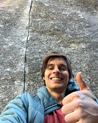 Connor Herson - Connor Herson after having climbed 'Magic Line' (8.14c/8c+) at Vernal Falls, Yosemite, October 2024