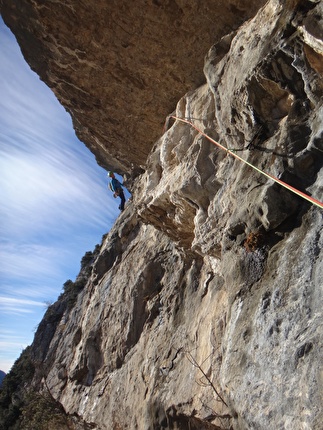 Monte Cimo, Brentino, Val d'Adige, Daniel Ferrari, Cristina Oldrati, Matteo Rivadossi - Daniel Ferrari oltre lo spettacolare traverso di 'Z di Zorro' alle Pale Basse, Monte Cimo