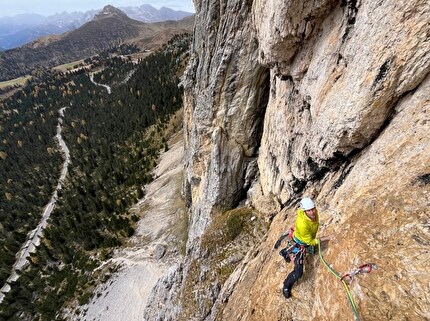 Dolomiti Race, Piz Ciavazes, Sella, Christoph Hainz - Harald Mair durante la prima libera della via 'Dolomiti Race', Piz Ciavazes, Sella, Dolomiti