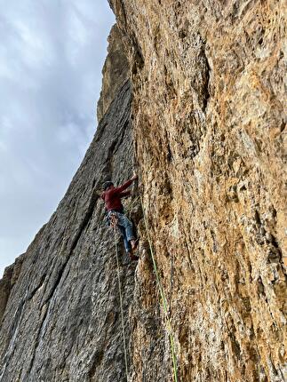 Dolomiti Race, Piz Ciavazes, Sella, Christoph Hainz - Christoph Hainz sulla sua via 'Dolomiti Race', Piz Ciavazes, Sella, Dolomiti