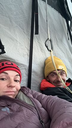 Freerider, El Capitan, Yosemite, Jacopo Larcher, Barbara Zangerl - Barbara Zangerl and Jacopo Larcher climbing 'Freerider' on El Capitan in Yosemite, November 2024