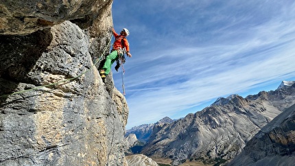 Piz Parom, Dolomiti, Simon Kehrer, Hubert Eisendle - L'apertura di 'Via dla Surité' al Piz Parom (Simon Kehrer, Hubert Eisendle 05/11/2024)