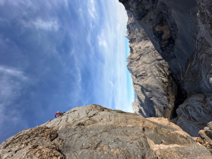 Piz Parom, Dolomites, Simon Kehrer, Hubert Eisendle - The first ascent of 'Via dla Surité' on Piz Parom (Simon Kehrer, Hubert Eisendle 05/11/2024)