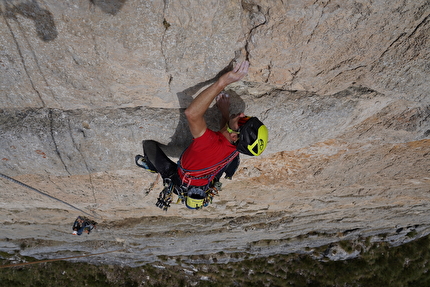 Monte Campolongo, Prealpi Vicentine, Nicola Bertoldo, Ivo Maistrello - L'apertura di 'Essenza' al Monte Campolongo, Prealpi Vicentine (Nicola Bertoldo, Ivo Maistrello 13-14/07/2024)