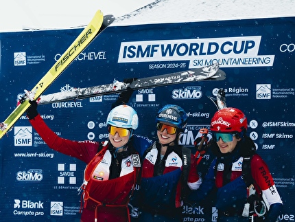 Ski Mountaineering World Cup 2024/2025 - 2. Marianne Fatton 1. Emily Harrop 3. Margot Ravinel, Courchevel Sprint, Ski Mountaineering World Cup 2024/2025