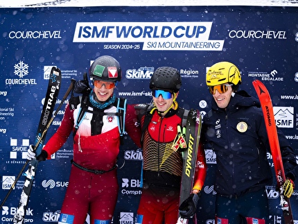 Ski Mountaineering World Cup 2024/2025 - 2. Arno Lietha 1. Oriol Cardona Coll 3. Thibault Anselmet, Courchevel Sprint, Ski Mountaineering World Cup 2024/2025