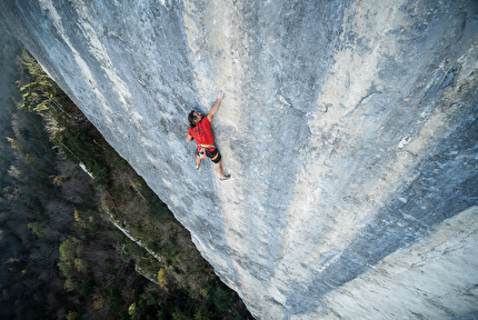 Alex Huber  - Alexander Huber making the first ascent of 'Mythos' (8c+) at Barmsteine