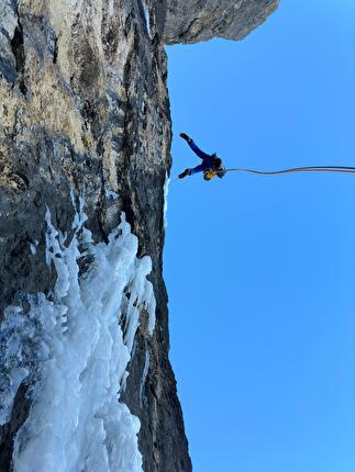 Mur de Pisciadù, Sella, Dolomiti, Daniel Ladurner, Alex Piazzalunga - La prima ripetizione di 'Hybrid' al Mur de Pisciadù nel gruppo del Sella, Dolomiti (Daniel Ladurner, Alex Piazzalunga 17/12/2024)