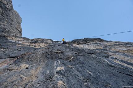 Mur de Pisciadù, Sella, Dolomiti, Daniel Ladurner, Alex Piazzalunga - La prima ripetizione di 'Hybrid' al Mur de Pisciadù nel gruppo del Sella, Dolomiti (Daniel Ladurner, Alex Piazzalunga 17/12/2024)