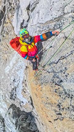 Jost Kobusch Everest West Ridge winter solo - Jost Kobusch climbing up to Camp 1 on his Everest West Ridge winter solo expedition