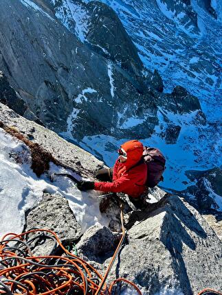 Sciora Dafora, Sciora di Fuori, Roger Schäli, Peter von Känel - Making the first ascent of 'Methadone' on the NNE face of Sciora Dafora in Switzerland (Roger Schäli, Peter von Känel 31/12/2024)