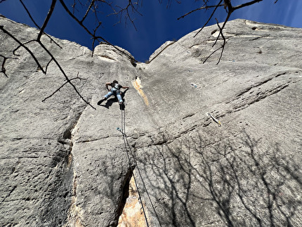 Dvigrad, Coatia - Pietro Paolo Piccoli climbing 'Lo gnomo' (6c+) at Dvigrad, Coatia