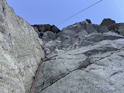 Rysy, High Tatras, Slovakia, Danny Menšík, Petr Vicha - Petr Vicha on pitch 11 of  'Bílý Rys', White Lynx, on the NE Face of Rysy, Slovakia, Danny Menšík, Petr Vicha