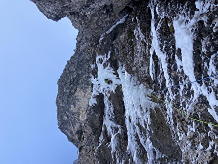 Sappada Cascate di ghiaccio - L'apertura di 'L’Orco non va mai in vacanza' in Valle di Enghe a Sappada (Gianni Dorigo, Samuel Straulino 22/01/2025)