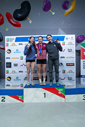 Coppa Italia Boulder 2025 - 2. Stella Giacani 1. Francesca Matuella 3. Irina Daziano, Coppa Italia Boulder 2025 Prato