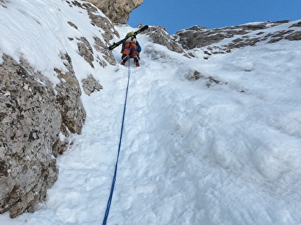 Monte Vigna Vaga, Valentino Cividini, Paolo Zenoni - The first ascent of ‘La Rampa Vaga’ on Monte Vigna Vaga, Bergamo Alps (Valentino Cividini, Paolo Zenoni 02/03/2025)