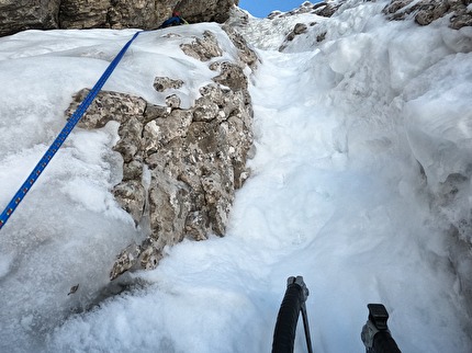 Monte Vigna Vaga, Valentino Cividini, Paolo Zenoni - The first ascent of ‘La Rampa Vaga’ on Monte Vigna Vaga, Bergamo Alps (Valentino Cividini, Paolo Zenoni 02/03/2025)