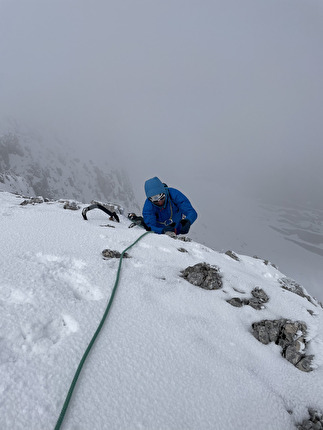 Monte Gallinola, Monti del Matese, Appennino Centrale, Agnese Flavi, Riccardo Quaranta - L'apertura di 'Remember Tomorrow', Monte Gallinola, Monti del Matese, Appennino Centrale (Agnese Flavi, Riccardo Quaranta 3/3/2025)