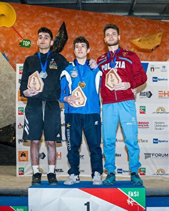 Campionato Italiano Boulder 2025 - 2. Matteo Reusa 1. Nicolò Sartirana 3. Davide Marco Colombo - Campionato Italiano Boulder 2025