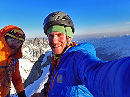 Cima Busazza, Presanella, Emanuele Andreozzi, Stefano Falezza - La probabile prima invernale della 'Via Dell’Eva-Taddei' sulla parete nord della Cima Busazza (Emanuele Andreozzi, Stefano Falezza 07/03/2025)