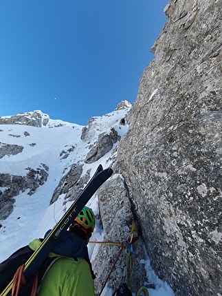 Monte Vigna Vaga, Michele Barcella, Claudio Capitanio, Francesco Fumagalli - L'apertura della via 'Allo Sbaraglio' al Monte Vigna Vaga, Alpi Orobie Bergamasche (Michele Barcella, Claudio Capitanio, Francesco Fumagalli 08/03/2025)