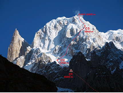 Hunza Peak SE Face climbed by Radoslav Groh, Zdeněk Hák