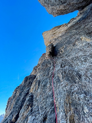 Via Cassin - Ratti, Cima Ovest di Lavaredo, Tre Cime di Lavaredo, Dolomites - Simon Kehrer climbing the Via Cassin - Ratti, Cima Ovest di Lavaredo, Tre Cime di Lavaredo, Dolomites Via Cassin - Ratti, Cima Ovest di Lavaredo, Tre Cime di Lavaredo, Dolomites - Simon Kehrer climbing the Via Cassin - Ratti, Cima Ovest di Lavaredo, Tre Cime di Lavaredo, Dolomites