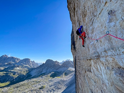Via Cassin - Ratti, Cima Ovest di Lavaredo, Tre Cime di Lavaredo, Dolomites - Simon Kehrer climbing the Via Cassin - Ratti, Cima Ovest di Lavaredo, Tre Cime di Lavaredo, Dolomites Via Cassin - Ratti, Cima Ovest di Lavaredo, Tre Cime di Lavaredo, Dolomites - Simon Kehrer climbing the Via Cassin - Ratti, Cima Ovest di Lavaredo, Tre Cime di Lavaredo, Dolomites