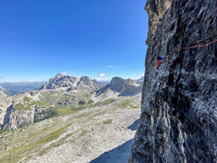 Via Cassin - Ratti, Cima Ovest di Lavaredo, Tre Cime di Lavaredo, Dolomites - Simon Kehrer climbing the Via Cassin - Ratti, Cima Ovest di Lavaredo, Tre Cime di Lavaredo, Dolomites Via Cassin - Ratti, Cima Ovest di Lavaredo, Tre Cime di Lavaredo, Dolomites - Simon Kehrer climbing the Via Cassin - Ratti, Cima Ovest di Lavaredo, Tre Cime di Lavaredo, Dolomites