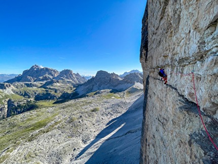 Via Cassin - Ratti, Cima Ovest di Lavaredo, Tre Cime di Lavaredo, Dolomites - Simon Kehrer climbing the Via Cassin - Ratti, Cima Ovest di Lavaredo, Tre Cime di Lavaredo, Dolomites Via Cassin - Ratti, Cima Ovest di Lavaredo, Tre Cime di Lavaredo, Dolomites - Simon Kehrer climbing the Via Cassin - Ratti, Cima Ovest di Lavaredo, Tre Cime di Lavaredo, Dolomites